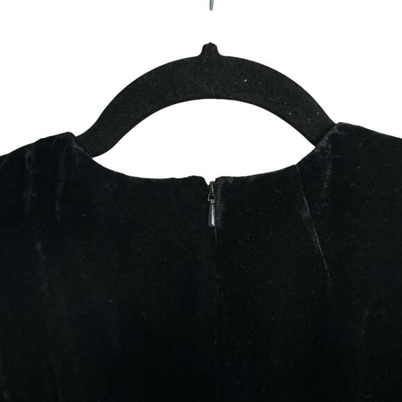 Reiss Bianca Black Velvet Long Sleeve Mini Dress - Picture 8 of 12